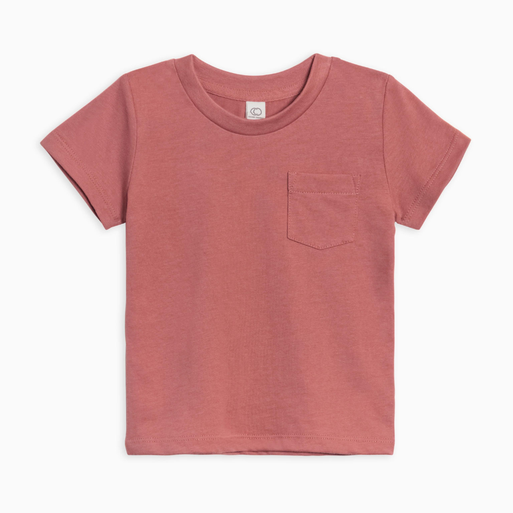 stock image of a plain pink organic cotton shirt
